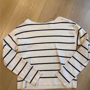 Mango Cream and Black Knit Top